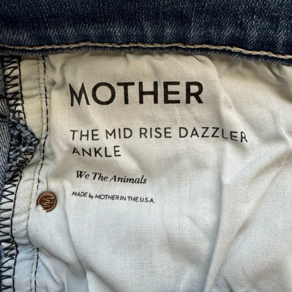 Mother The Mid Rise Dazzler Ankle Jeans We The Animals Size 25 - Picture 10 of 10